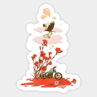 MOTORBIKE AND HAWK Sticker